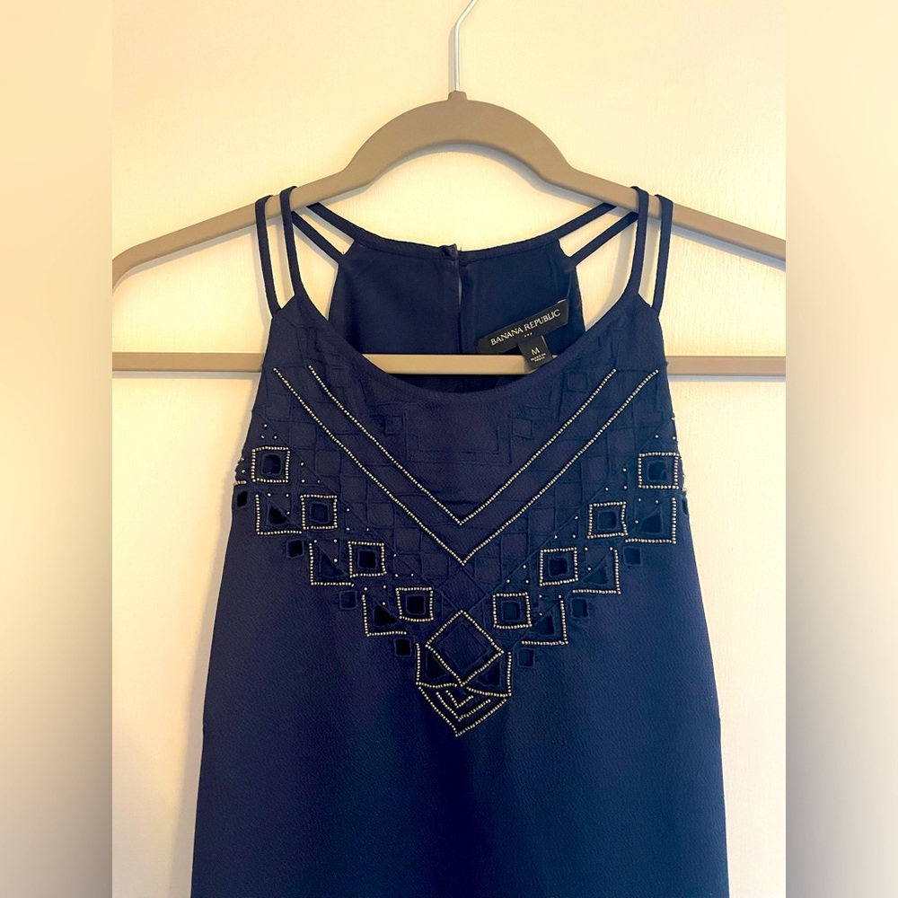 Banana Republic Navy Bead Detail Dress
